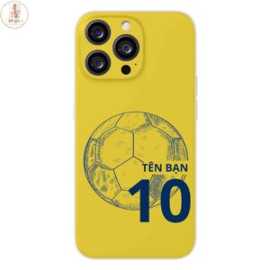 Ốp lưng iphone bóng đá in theo yêu cầu màu vàng dành cho iPhone 7/8/X/XS/11/12/13/14
